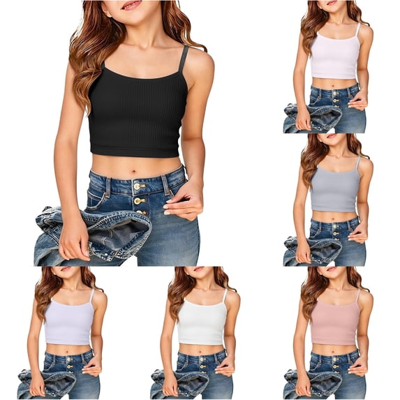 Gunia Teen Girl Tank Tops Stylish Soft Beginners Underwear Tank Top Comfortable Training Underwear Breathable Tshirt For Girls Black 9-10 Years