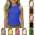 thumbnail image 1 of Gunia Girl Tank Tops Stylish Tank Tops Kids Athletic Racerback Crewneck Sleeveless Undershirts Tops Dance Workout Yoga Shirts Girls T Shirt Blue 9-10 Years, 1 of 9