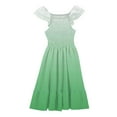 thumbnail image 1 of Gunia Teen Girls Hawaiian Dress Sleeveless Gradient Cute Double Layer Ruffle Sleeve Smocked Flowy Sundress For Holiday Beach Light Green Dress For Girls 4-16 Years, 1 of 6