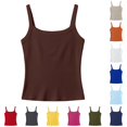 thumbnail image 1 of Gunia Teen Girls Tank Top Ribbed Stretch Sleeveless Tank Top Casual Basic Slim Fit Tee Shirt For Kids Toddler Youth Girls Tshirts Coffee 11-12 Years, 1 of 4