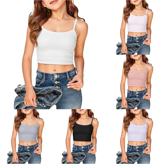 Gunia Girls Tank Top Stylish Soft Beginners Underwear Tank Top Comfortable Training Underwear Breathable Girls T Shirts White 9-10 Years