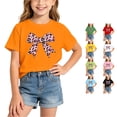 thumbnail image 1 of Gunia Girls Tshirts Cute Heart Graphic Kids Summer Short Sleeve Cartoon Printed Casual Tee Shirts Tops Orange 10-12 Years, 1 of 5