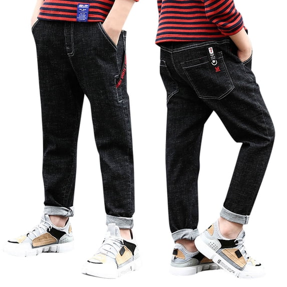 Gunia Toddler Baby Boy Pants Regular Straight Fit Jeans Casual Denim Stretch Trousers Trendy Outwear,9-10 Years