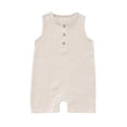 thumbnail image 1 of Gunia Toddler Boy Girl Outfit Sleeveless Romper Jumpsuit Summer Infant Clothes Set Khaki 12-18 Months, 1 of 6