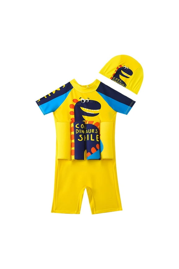 Toddler Boy Girl Swim Vest With Removable Buoyancy Learning Swimming Training Suit 4-8 Y Bathing Suit Float Suit One Piece