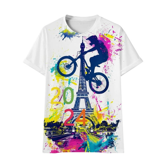 Gunia Toddler Boy Shirts Summer Girls Short Sleeve Cartoon Prints Clothes Tops Streetwear Loose & Soft 12-13 Years