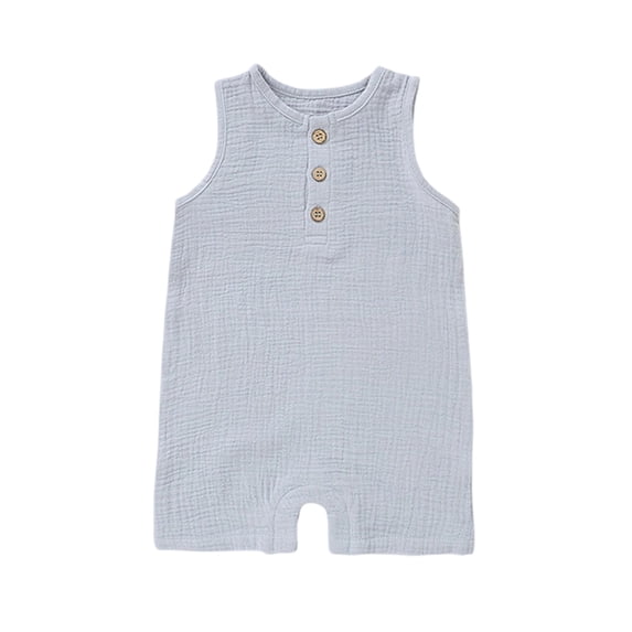Gunia Toddler Boys Girls Outfit Sleeveless Romper Jumpsuit Summer Clothes Set Light Gray 0-3 Months