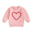 thumbnail image 1 of Gunia Toddler Boys Girls Valentines Shirt Long Sleeve Love Heart Graphic Crew Neck Casual Breathable Soft Valentine'S Day T-Shirt Toddler Tee Tops 6M-4Y Pink, 1 of 4
