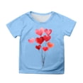 thumbnail image 1 of Gunia Toddler Boys Girls Valentines Shirt Short Sleeve Love Heart Graphic Crew Neck Breathable Soft Casual Tee Tops Tshirt 1-13 Years, 1 of 4