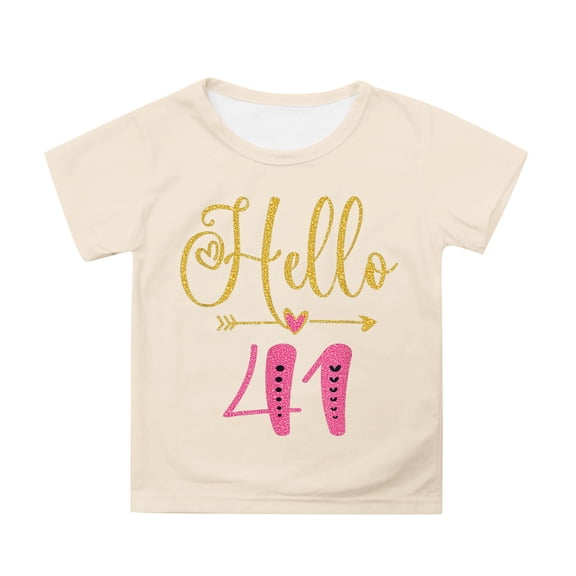 Gunia Toddler Boys Girls Valentines Shirt Short Sleeve Love Heart Graphic Crew Neck Casual Breathable Soft Valentine'S Day T-Shirt Kids Tee Tops 1-13 Years Beige