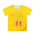 thumbnail image 1 of Gunia Toddler Boys Girls Valentines Shirt Short Sleeve Love Heart Graphic Crew Neck Casual Breathable Soft Valentine'S Day T-Shirt Kids Tee Tops 1-13 Years Yellow, 1 of 4