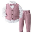 thumbnail image 1 of Gunia Toddler Boys Outfits Baby Spring Autumn Print Long Sleeve Romper Bodysuit Bow Tie Suspender Pants Hat Gentleman Classical Clothes Outfit 4-5 Years, 1 of 9