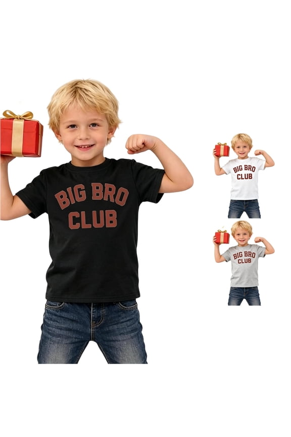 Toddler Boys T-Shirts Big Bro Short Sleeve Tee Round Neck Casual Summer Tops Soft Everyday Wear T-Shirts Black 12-18Months