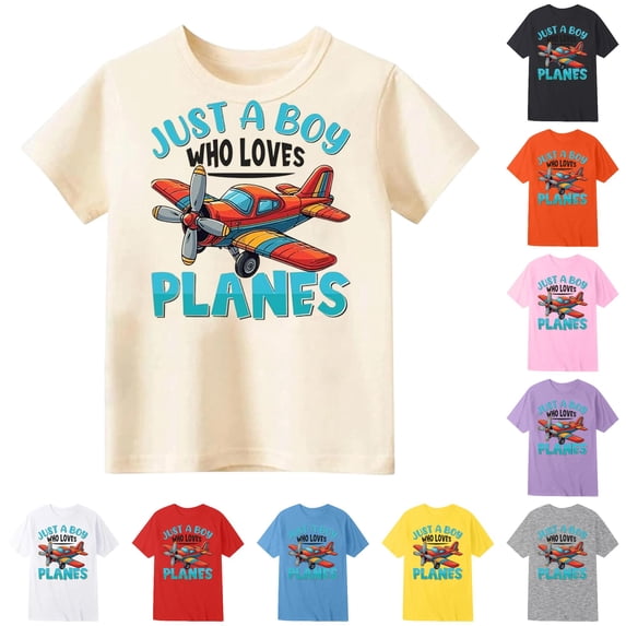 Gunia Toddler Boys Tshirts Cartoon Printed T Shirt Pattern Crew Neck T Shirt Tee Tops Beige 1-2 Years