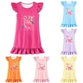 thumbnail image 1 of Gunia Toddler Girl Nightgown Princess Pajama Dress Playful Nightdress Cute Dinosaur Print Flutter Sleeves Cozy Cute Night Gowns Pjs Loungewear Pink 4-5 Years, 1 of 3