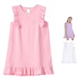 thumbnail image 1 of Gunia Toddler Girl Nightgown Princess Pajama Dress Sleeveless Solid Dress Dance Party Dresses Clothes Night Gowns Pjs Loungewear Pink 4-5 Years, 1 of 8
