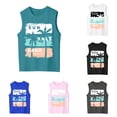 thumbnail image 1 of Gunia Toddler Girl Tank Tops Summer Kids Tank Top With Letter Gradient Print For Outdoor Beach Play Tee Casual Sleeveless Girls T Shirt Mint Green 2-3 Years, 1 of 6