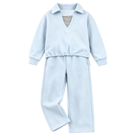Gunia Toddler Girls Sweatshirt And Wide Leg Pants Set 2 Piece Athletic Outfits Set Sweatsuits Tracksuit Fall Winter Clothes,Size 1-7 Years