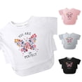 thumbnail image 1 of Gunia Toddler Girls T-Shirts Cute Butterfly Graphic Fashionable Short Sleeve Casual Tees Shirts Soft Breathable Youth Tops White 4-5 Years, 1 of 5