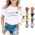 thumbnail image 1 of Gunia Toddler Girls T-Shirts Cute Heart Graphic Print Round Neck Short Sleeve Tee Summer Casual T Shirt Tops White 3-4 Years, 1 of 4