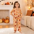 thumbnail image 1 of Gunia Toddler Girls Thanksgiving Pajamas Turkey Long Sleeve Button Down Top And Pants 2 Piece Fall Pjs Loungewear, 1 of 4