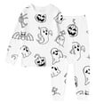 thumbnail image 1 of Gunia Toddler Halloween Pajama Set Painted Coloring Design Ghost Graphic 2 Piece Long Sleeve Tops And Pants Diy Print Wear Pjs Loungewear White 4Y, 1 of 4
