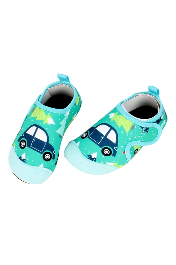Toddler Little Boy Girl Water Shoes Soft Sole Non- Quick Drying Shoes With Prints Easy Closure Everyday Wear Athletic Sneakers For Sport Swim Pool Surf 1-9 Years