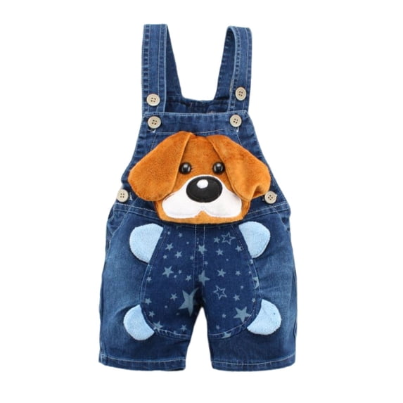 Gunia Toddler Outfits For Boys Denim Suspender Jeans Overalls Jean Overall Summer With Cute 3D Boy Romper Clothes Set 6-24 Months