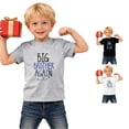 thumbnail image 1 of Gunia Tshirt Toddler Boys Big Bro Short Sleeve Tee With Letter Print Summer Casual Kids Tops T-Shirts Light Gray 18-24 Months, 1 of 5