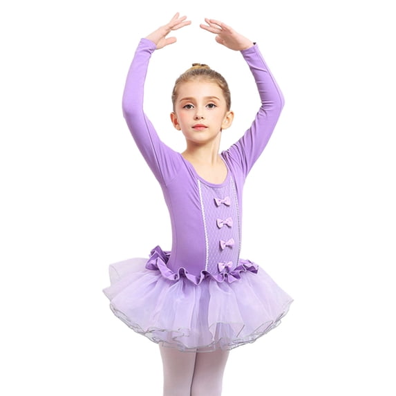 Gunia Tutu Dress For Girls Classical Ballet Practice Dance Recital Performance Elegant Leotard Skirt Outfit Ballerina Training Purple Dresses For Girl 2-13 Years
