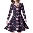 thumbnail image 1 of Gunia Valentine's Dress For Girls Bow Printed Long Sleeved Party Dresses 4-5 Years, 1 of 5