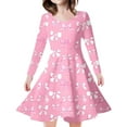 thumbnail image 1 of Gunia Valentines Day Dress For Baby Girls Child Bow Print Long Sleeve Princess Sweet Dress 6-7 Years, 1 of 5