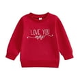 thumbnail image 1 of Gunia Valentines Shirts For Kids Boys Girls Long Sleeve Love Heart Graphic Crew Neck Breathable Soft Casual Tee Tops Tshirt 6M-4Y, 1 of 8