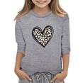 thumbnail image 1 of Gunia Valentines Shirts For Kids Boys Girls 3/4 Sleeve Love Heart Graphic Crew Neck Casual Breathable Soft Valentine'S Day T-Shirt Toddler Tee Tops 3-14 Years Grey, 1 of 4