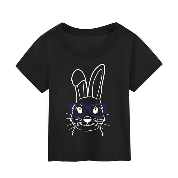 Gunia Easter Shirts For Kids Boys Girls Short Sleeve Cute Bunny Graphic Print Funny Crew Neck Breathable Soft Casual Tee Tops Tshirts Happy Easter Shirt 1-10 Years