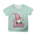 thumbnail image 1 of Gunia Valentines Shirts For Kids Boys Girls Short Sleeve Love Heart Graphic Crew Neck Casual Breathable Soft Valentine'S Day T-Shirt Kids Tee Tops 3-13 Years Mint Green, 1 of 4