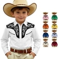 thumbnail image 1 of Gunia Western Cowboy Shirts For Boys Denim Button Long Sleeve Casual Tops Boys T-Shirts White 10-11 Years, 1 of 4