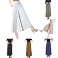 thumbnail image 1 of Gunia Wide Leg Pants Women Casual Pants Comfortable Button Detail Trousers Daily Wear Outfit Spring Fall Summer Flowy Pants, 1 of 4