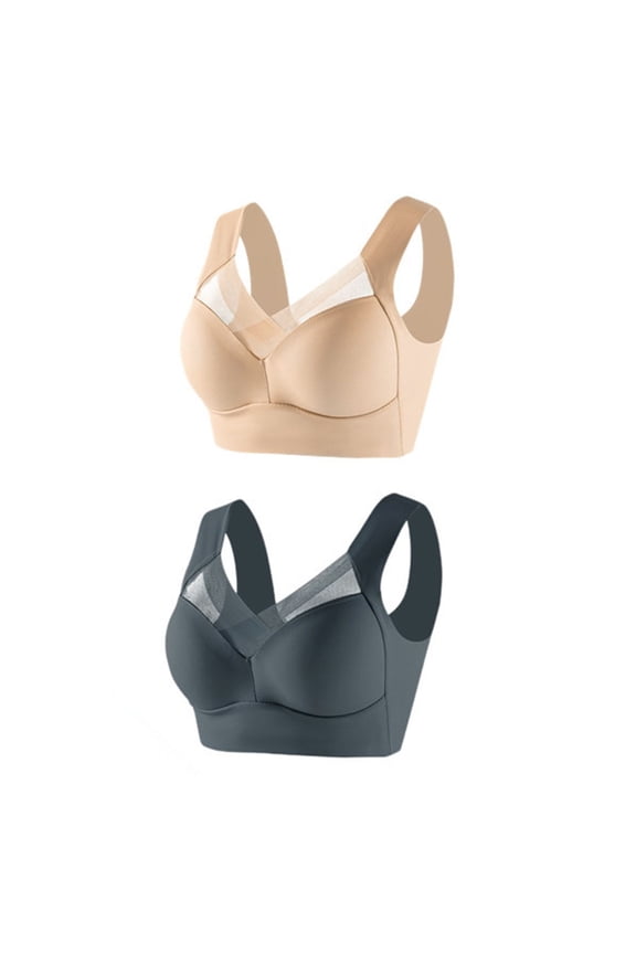 Wireless Pushup Bra For Women 2Pc Large Strapless Lace Tank Top Underwear Thin Adjustable Bra Women'S No Wire Bras