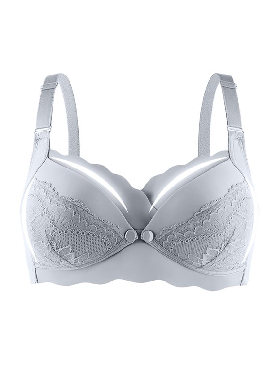 Women Breastfeeding Bra Solid Nursing Thin Hole Cup Breathable Bra Push Up Sag Bra Everyday Wear