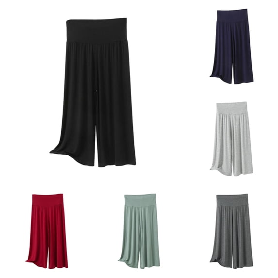 Gunia Women'S Capri Pants High Waisted Casual Capris Stretchy Shorts Soft Comfortable Elastic Waistband Lightweight Trousers Summer Pants