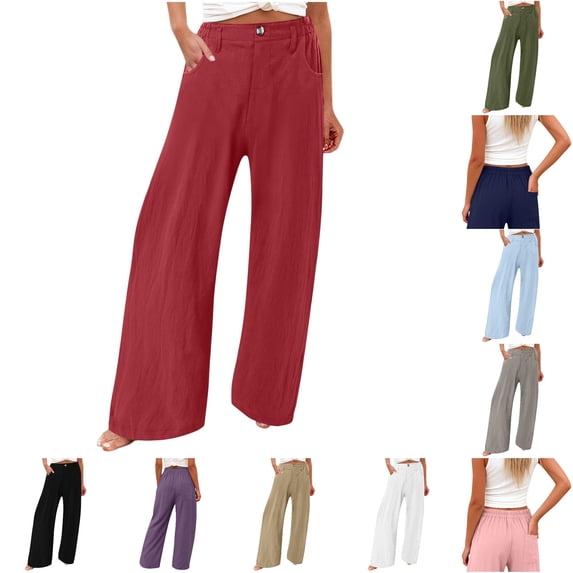 Gunia Women'S Wide Leg Pants Palazzo Casual Comfortable Relaxed Fit Summer Flowy Pants