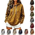 thumbnail image 1 of Gunia Womens Hoodie Leopard Hooded Sweatshirt With Pocket Casual Cozy Oversized Top Warm Fleece Fall Winter Fashion Pullover Clothes, 1 of 4