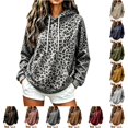 thumbnail image 1 of Gunia Womens Hoodies Leopard Hooded Sweatshirt With Pocket Casual Cozy Oversized Top Warm Fleece Fall Winter Fashion Pullover Clothes, 1 of 4