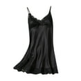 thumbnail image 1 of Gunia Womens Loungewear Suspender Nightgown Passion Lace Casual Home Pajamas Black M, 1 of 3