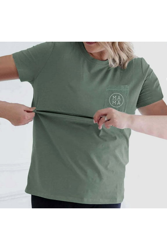 Womens Maternity Tshirt Nursing Comfort Breastfeeding Shirts For Mama Zipper Tops Distressed Pregnancy Clothes With Pocket Leisure Stylish Dailywear