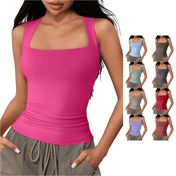 Gunia Womens Red Tank Top Tanks Fitted Design Style Summer Summer Tanks For Women Camisole