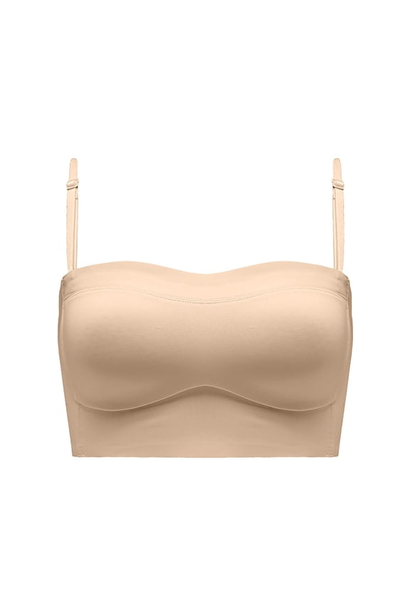 Womens Strapless Bras No Underwire Low Back Bra Wire Backless Bra Convertible Spaghetti Strap Seamless Sleeping Bralette
