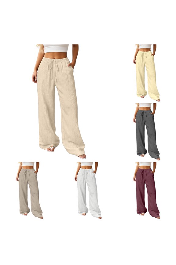 Womens Wide Leg Pants Palazzo Effortless Casual Pants With Straight Leg Autumn Knit Trousers Comfort Summer Flowy Pants