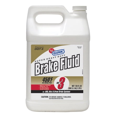 Gunk Super Heavy Duty Brake Fluid 1 Gal. For Use In Abs , Disc And Drum Braking Systems Dot 3 Case of 4